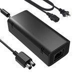 Xbox 360 Slim Power Supply, uowlbear Replacement AC Adapter Brick with Power Cord for Xbox 360 Slim -Built in Silent Cooling Fan