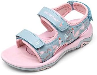 DREAM PAIRS Boys Girls Sandals Summer Outdoor Athletic Kids Sport Water Shoes for Toddler/Little Kid,Size 8 Toddler,Pink/Blue/Flamingo,SDAS226K