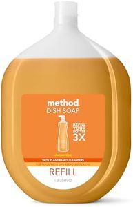 Method Gel Dish Soap Refill, Clementine Scent, Powerful Cleaning Formula, Large Refill Tub, Cuts Through Grease, 54 Fl Oz