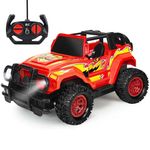 Tcvents Remote Control Car, 1:20 Scale Rc Truck Monster Vehicles Remote Control Car for Boys 4-7 8-12 Off Road Rc Racing Car with LED Headlights, Car Toys Gifts for Kids Boys Girls, Red