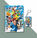 CRAFT MANIACS POKEMON IN MAGICAL LAND ROUND CORNER PRINTED A5 160 RULED PAGES NOTEBOOK & FREE KEYCHAIN | BEST GIFT FOR STATIONERY LOVERS