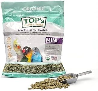 TOP's Parrot Food Mini Pellets Bird Food for Budgies, Cockatiels, Parrotlets, Lovebirds, Parakeets - Non-GMO, Peanut Soy & Corn Free, USDA Organic Certified - 1 lb