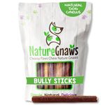 Nature Gnaws Bully Sticks for Large Dogs - Premium Natural Beef Bones - Thick Long Lasting Dog Chew Treats for Aggressive Chewers - Rawhide Free - 6 Inch (10 Count)