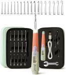 Yarniss Counting Crochet Hooks Set, 18 Size Light Up Crochet Hooks for Stitch & Row Counter 2.0mm-14.0mm