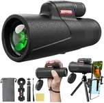 12x55 Monocular Telescope for Smartphone, High Powered HD Compact Monocular Scope for Adults & Kids with Phone Adapter Tripod Portable Handheld Telescope for Camping Hiking Hunting Wildlife Watching