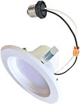Bulbrite 9 Watt 120v LED 4" White Round Retrofit Recessed Downlight with E26 Quick Connect Adaptor, 2700K