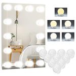 LED Vanity Mirror Lights, 5 Colours Modes Hollywood Style USB Makeup Mirrior Lights Kit with 10 Dimmable LED Bulbs, 10 Levels Brightness Beauty Lights for Makeup Dressing Mirror