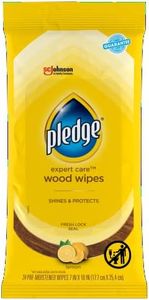 Pledge Expert Care Wood Wipes, Shines and Protects, Removes Fingerprints, Lemon Scent, 24 Count (Pack of 1)