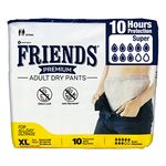 Friends Premium Disposable Pull-Up Unisex Incontinence Pants | Anti-Leak Security, Odour Lock & Wetness Indicator (Extra Large 1 Pack of 10)