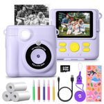 GREENKINDER Kids Camera Instant Print, 2.4'' Instant Print Camera for Kids with 32GB Card & 3 Rolls Print Paper, 1080P HD Kids Digital Camera, Birthday Kids Toys Gifts for Boys & Girls Age 3-12