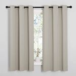 NICETOWN Blackout Curtains 2 Panels for Bedroom- Thermal Insulated Grommet Blackout Curtains 63 Inches Long for Living Room/Kitchen Rideaux occultants (2 Panels, W42 x L63 -Inch,Natural)