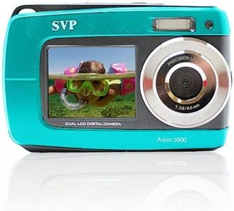 SVP Aqua 5500 Blue (with Micro 32GB) 18MP Dual Screen Waterproof Digital Camera