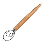 Fackelmann Pasta, Focaccia and Dough Whisk - Whisk for Airy Doughs - Danish Whisk with Ergonomic Beech Wood Handle