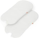 Stokke Xplory Carry Cot Fitted Sheet, White - Pack of 2 - Machine-Washable, 100% Cotton - Compatible with Stokke Xplory Carry Cots up to V5