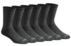 Dickies Men's Dri-Tech Essential Moisture Control Crew Socks Multipack, Heathered Grey (6 Pairs), Medium