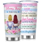 Personalised Insulated Wine Tumbler Birthday Gifts for Women Best Friend Bestie, Insulated Coffee Cup Travel Mug Gifts Practical Birthday Gifts Ideas for Women Best Friends Bestie Sister