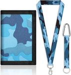 JONYEE Kids Wallet for Boys and Girls 4-16 with Lanyard and Key Chain Holder, Trifold Camo and Cute Wallets for Kids,with Coin and Card Pockets, Novelty Birthday Gifts for Childrens, 24001 Camo Blue,