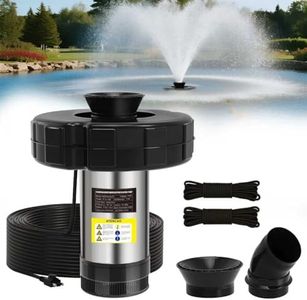 KYZDZQ 15000 GPH Pond Fountain Aerator, 110V,Floating Pond Fountain Pump with Stainless Steel Body, Pond Aerator Pump for Small & Large Ponds and Lakes (Black)