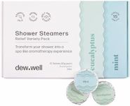 Dew Well - Shower Steamers Relief Variety Pack - 15 Count Shower Bomb - Spa Aromatherapy Right in Your Home - Relax and Unwind - Helps Clear Congestion and Boost Your Mood - (Eucalyptus, Mint)