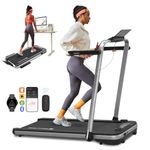 Mobvoi Home Treadmill SE 3 in 1 Foldable Treadmill for Home Walking Pad 2.5 HP Compact Portable folding Under Desk Running Machine with Remote Control LED Display for Home Office 12 km/h (Silver)