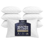 Rohi Luxury Microfibre Quilted Bed Pillows 6 Pack | Down Alternative Hotel Quality Pillows | Anti-Allergy & Breathable | 45 × 66 cm