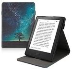 kwmobile Cover Compatible with Kobo Aura H2O Edition 2 Case - Stand + Strap - Cosmic Nature Blue/Grey/Black