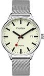 CADISEN Automatic Watch Men's Mechanical Sapphire Glass Waterproof Casual Company, Bai, 40, 主义