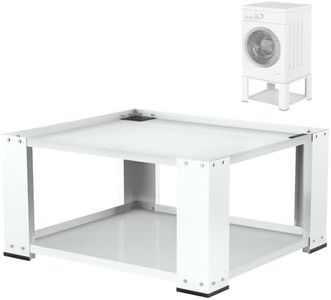 Matalde Washer and Dryer Stand Fit 27 and 28 Inch - Laundry Pedestal for Washer and Dryer Heavy Duty Steel 700lbs Capacity Universal Washing Machine Raiser 15.7'' Height White