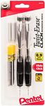 Pentel Twist Erase CLICK Automatic Pencil with 2 Eraser Refills and Lead, 0.9 mm, Assorted Barrels, Color May Vary, 2 Pack (PD279TLEBP2)