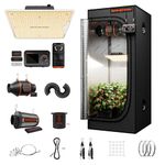 Spider Farmer SF1000D Grow Tent Kit - 2x2x5ft, Samsung Diodes, 1680D Canvas, 4" 205CFM Fan, Carbon Filter