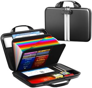 IPYIPY Fireproof Document Organizer with Lock, Semi-Rigid EVA Shell File Box with 13-Pocket Accordion Folder, Water-Resistant Storage for Important Documents, Passports & Certificates