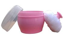 Cuckoos Portable Baby Skin Care Baby Powder Puff with Box Holder Container for New Born and Kids for Baby Face and Body (Pink)