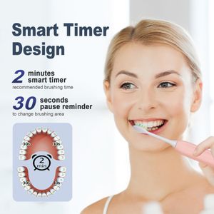 7AM2M Sonic Electric Toothbrush, Pink – Rechargeable, Soft Bristles