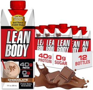 LABRADA NUTRITION - Lean Body RTD Whey Protein Shake, Convenient On-The-Go Meal Replacement Shake for Men & Women, 40 grams of Protein – Zero Sugar, Lactose & Gluten Free, Chocolate (Pack of 12)