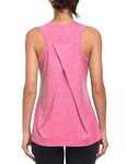 Workout Tank Tops for Women Gym Athletic Sleeveless Running Tops Yoga Shirts Racerback Sport Vest (Pink, L)