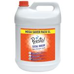 Amazon Brand - Presto! Total Wash Detergent Liquid Mega Saver Pack 5 Ltr | Gentle on Clothes | Refreshing Fragrance | Machine and Hand Wash