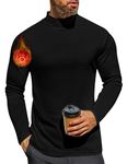 Ekouaer Men's Mock Turtleneck Shirts Long Sleeve Basic Turtle Neck Undershirt Lightweight Thermal Top Black M