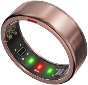 POBOVi Smart Ring - Sleep/Stress/HR Tracker - Size Before You Buy Sizing Kit - Up 5-7 Days Battery Life - Using Wireless Charging Case - No APP Subscription - iOS/Android Compatible (Rosegold, 11)