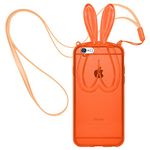 Amzer Slim TPU Case with Rabbit Ears Cell Phone for Apple Devices, Retail Packaging, Orange