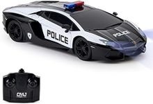 CMJ RC Cars Lamborghini Aventador LP700-4 Police Car Officially Licensed Remote Control Car 1:24 Scale Working Lights 2.4Ghz