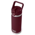 YETI Rambler C Straw Bottle, Stainless Steel Vacuum Insulated Bottle with Straw Cap, Wild Vine Red, 18 oz (532 ml)