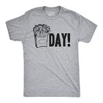 Mens Fry Day Friday T Shirt Funny Fast Food French Fry Weekend TGIF Tee Mens Funny T Shirts Funny Food T Shirt Novelty Tees for Men Light Grey L