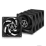 ARCTIC P8 (5 Pack) - PC Fan, 80mm Fan, PC Case Fan, Pressure-optimised, quiet motor, Computer, Fan Speed: 3000 rpm - Black