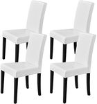 Yaheetech 4PCS Dining Chairs Modern High Back Padded Pine Wood Rubber Wood Legs Kitchen Chairs for Home Restaurants White