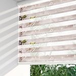 LazBlinds Cordless Dual Layer Zebra Blinds for Windows, Light Filtering Privacy Roller Shades for Day and Night - Fit for Windows Size 25'' W x 72'' H, Sand with Flowers