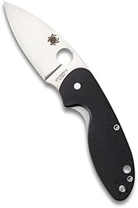 Spyderco Efficient Value Knife with 2.98" Stainless Steel Drop-Point Blade and Durable Black G-10 Handle - PlainEdge - C216GP