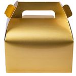 25-Pack Gable Gold Candy Treat Boxes,Small Goodie Gift Boxes for Wedding and Birthday Party Favors 6.2 x 3.5 x 3.5 inch