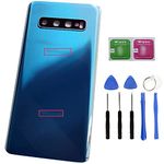 ubrokeifixit Galaxy S10 Rear Back Glass Door Cover Replacement with Camera Glass Lens for Samsung Galaxy S10 6.1" G973 G973U G973W G973F (Blue)