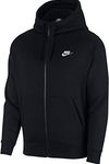 NIKE Men's M Nsw Club Hoodie Fz Bb Sweatshirt, Black/Black/(White), XXL UK