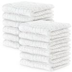 Comfy Cubs Muslin Baby Washcloths 10 Pack - Soft 6-Layer Cotton Wash Cloths for Sensitive Skin - 25 x 25 cm Large, Gentle, Absorbent Infant Essentials for Newborn and Toddlers - White